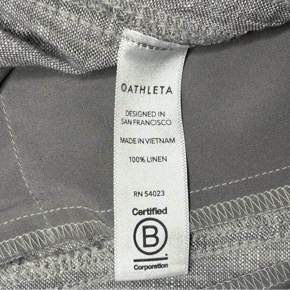 Athleta Cabo Linen Wide Leg Pant Womens Size 2 Gray Heather Lagenlook 447244-01 - Picture 12 of 13